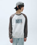 CLASSIC LOGO COLOR BLOCK RAGLAN SWEATSHIRT IN LIGHT GRAY image 1