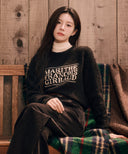 BOUCLE CLASSIC LOGO KNIT PULLOVER IN BLACK image 1