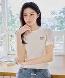W SMALL CLASSIC LOGO HALF KNIT PULLOVER IN HEATHER GREY image 10