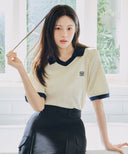 SMALL CLASSIC LOGO PK COLLAR POINT TEE IN BLACK image 12