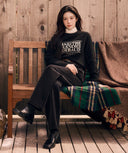 BOUCLE CLASSIC LOGO KNIT PULLOVER IN BLACK image 2
