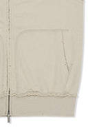 BACK LOGO JERSEY HOOD VEST IN BEIGE image 4