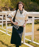 HALF NECK ZIPUP KNIT IN CREAM image 3