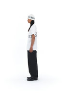 LOGO JACQUARD SHORT BEANIE IN WHITE image 5