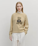 DOODLE BEAR SWEATSHIRT IN BEIGE image 1