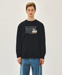 DOODLE CLASSIC LOGO LONG SLEEVE TEE IN NAVY image 1