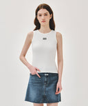 W RIBBON CLASSIC LOGO SLEEVELESS IN WHITE image 1