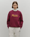 APPLIQUE LOGO OVERSIZED SWEATSHIRT (BRUSHED) IN BURGUNDY image 1