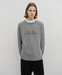 LETTERING LOGO KNIT PULLOVER IN BEIGE image 11