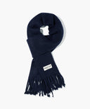 FUZZY SOLID KNIT MUFFLER IN NAVY image 1