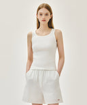 W REGULAR LOGO SLEEVELESS IN WHITE image 1