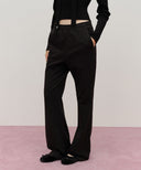 W LACE POINT BOOTS CUT SWEAT PANTS IN BLACK image 7