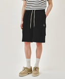 CLASSIC LOGO CARGO SWEAT SHORTS IN BLACK image 1