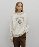 CREST CRACK LOGO OVERSIZED HOODIE IN OATMEAL image 1