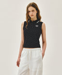 W SMALL CLASSIC LOGO PK COLLAR SLEEVELESS IN DOT image 1