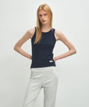 W BASIC SLEEVELESS IN NAVY image 1