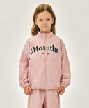 KIDS LETTERING LOGO WINDBREAKER IN PINK image 1
