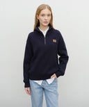 HALF NECK ZIPUP KNIT IN NAVY image 1