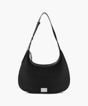 CLASSIC LOGO ROUND SUEDE SHOULDER BAG IN BLACK image 1