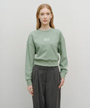 W SMALL CLASSIC LOGO CROP SWEATSHIRT IN MINT GREY image 1