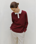 MARITHÉ SPORT COLLAR LONG SLEEVE IN BURGUNDY image 1