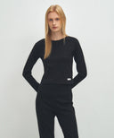 W BASIC CROP LONG SLEEVE IN WHITE image 1