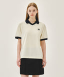 SMALL CLASSIC LOGO PK COLLAR POINT TEE IN IVORY image 4