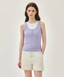W LAYERED SLEEVELESS IN LAVENDER image 1