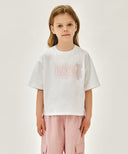 KIDS W BALLET CLASSIC LOGO SEMI CROP TEE IN WHITE image 1
