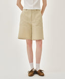 W BERMUDA HALF PANTS IN BEIGE image 1