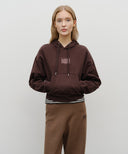 W SMALL CLASSIC LOGO CROP HOODIE IN LAVENDER image 1
