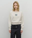 W SMALL CLASSIC LOGO CROP SWEATSHIRT IN MINT GREY image 11