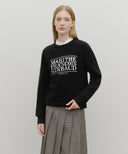 BOUCLE CLASSIC LOGO KNIT PULLOVER IN BLACK image 4