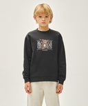 KIDS FLOWER BEAR CLASSIC LOGO REGEN SWEATSHIRT IN CHARCOAL GREY image 1