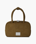 CLASSIC LOGO SQUARE SUEDE MINI TOTE BAG IN CAMEL image 7
