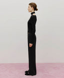 W LACE POINT BOOTS CUT SWEAT PANTS IN BLACK image 4