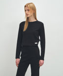 W BASIC CROP LONG SLEEVE IN WHITE image 2