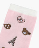 KIDS ALL OVER PATTERN SOCKS IN PINK image 2