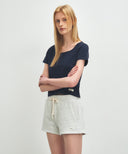 W BASIC CROP TEE IN NAVY image 2