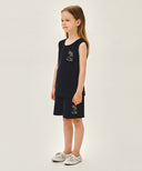 KIDS TERRY SLEEVELESS+PANTS SET-UP IN NAVY image 2