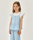 KIDS W CHECK SLEEVELESS BLOUSE IN BLUE image 2