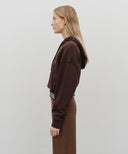 W SMALL CLASSIC LOGO CROP HOODIE IN LAVENDER image 2