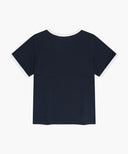 KIDS SMALL CLASSIC LOGO RINGER TEE IN NAVY image 2