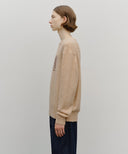 BOUCLE CLASSIC LOGO KNIT PULLOVER IN ECRU image 2