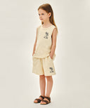 KIDS TERRY SLEEVELESS+PANTS SET-UP IN CREAM image 2