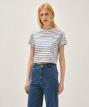 W CLASSIC LOGO CROP TEE IN DARK NAVY image 2
