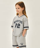 KIDS V NECK NYLON WOVEN TEE IN LIGHT GRAY image 2
