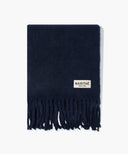 FUZZY SOLID KNIT MUFFLER IN NAVY image 2