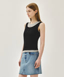 W LAYERED SLEEVELESS IN HEATEHR CHARCOAL image 2