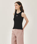 W RIBBON CLASSIC LOGO SLEEVELESS IN BLACK image 2